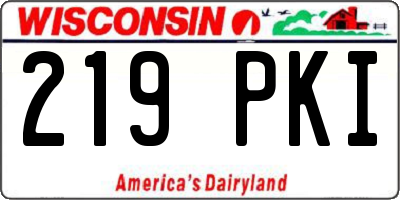 WI license plate 219PKI