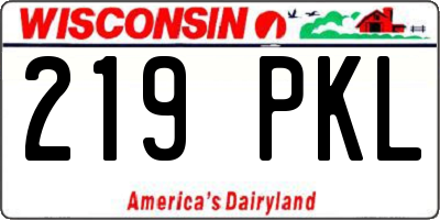 WI license plate 219PKL