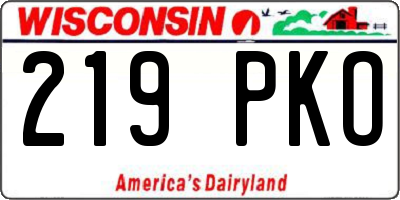 WI license plate 219PKO