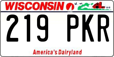 WI license plate 219PKR