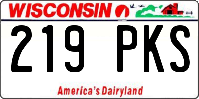 WI license plate 219PKS