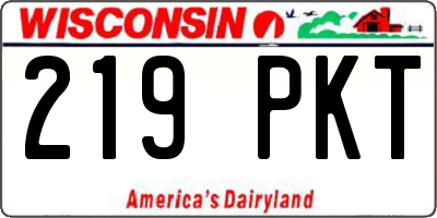 WI license plate 219PKT