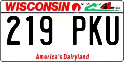 WI license plate 219PKU