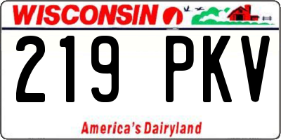 WI license plate 219PKV