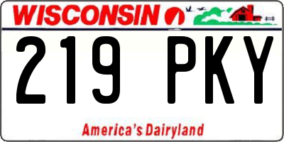 WI license plate 219PKY