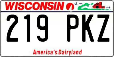 WI license plate 219PKZ