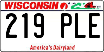 WI license plate 219PLE