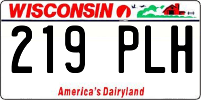 WI license plate 219PLH