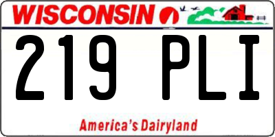 WI license plate 219PLI