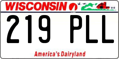 WI license plate 219PLL