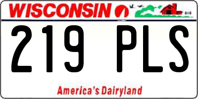 WI license plate 219PLS