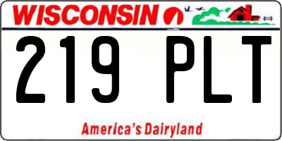 WI license plate 219PLT