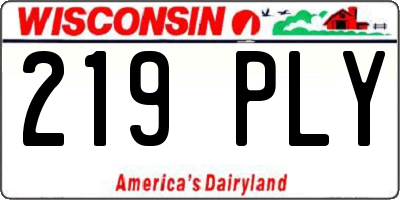 WI license plate 219PLY
