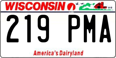 WI license plate 219PMA