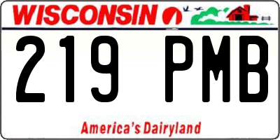 WI license plate 219PMB