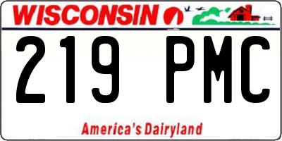 WI license plate 219PMC