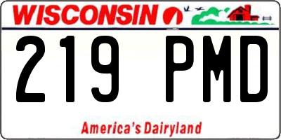 WI license plate 219PMD