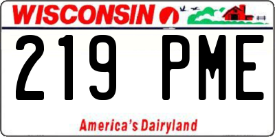 WI license plate 219PME