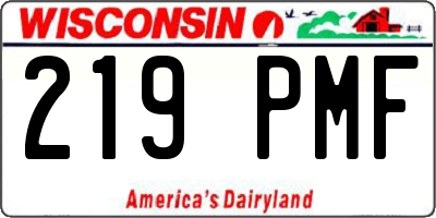 WI license plate 219PMF