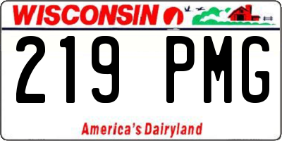 WI license plate 219PMG