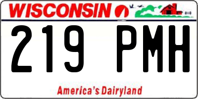 WI license plate 219PMH
