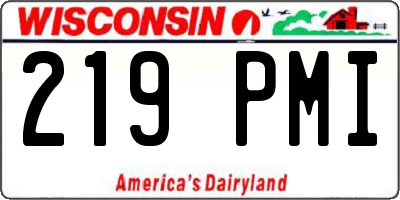 WI license plate 219PMI