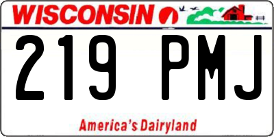 WI license plate 219PMJ