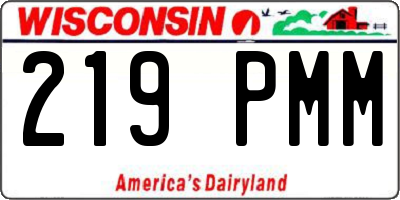 WI license plate 219PMM