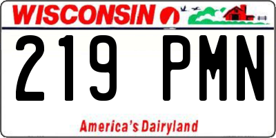 WI license plate 219PMN