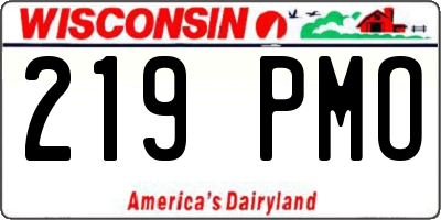WI license plate 219PMO