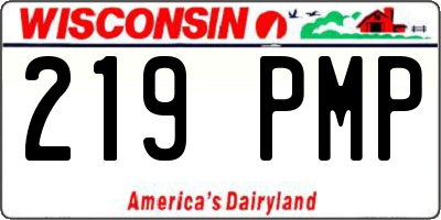 WI license plate 219PMP