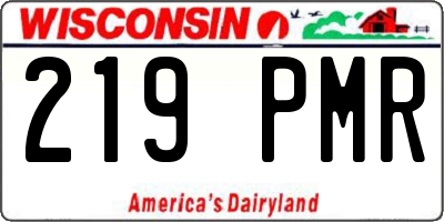 WI license plate 219PMR