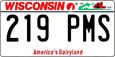 WI license plate 219PMS