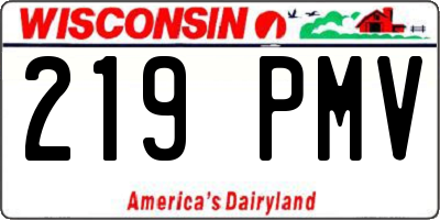 WI license plate 219PMV