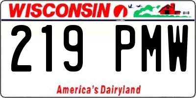 WI license plate 219PMW