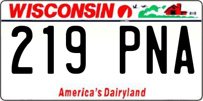 WI license plate 219PNA