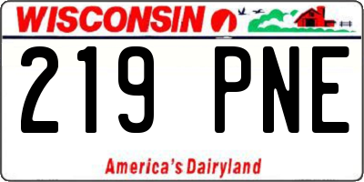 WI license plate 219PNE