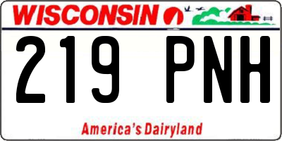 WI license plate 219PNH