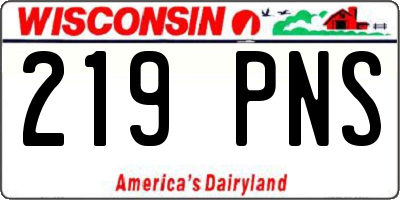 WI license plate 219PNS