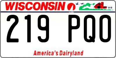 WI license plate 219PQO