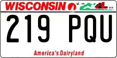 WI license plate 219PQU