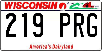 WI license plate 219PRG