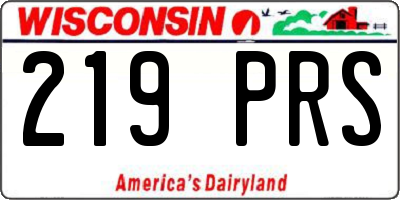 WI license plate 219PRS