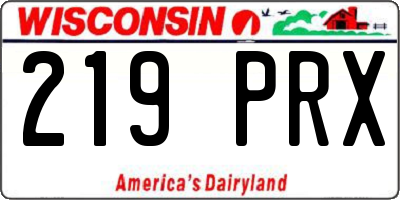 WI license plate 219PRX