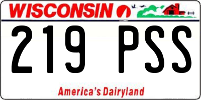 WI license plate 219PSS