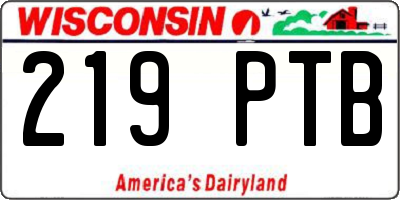 WI license plate 219PTB