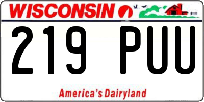 WI license plate 219PUU