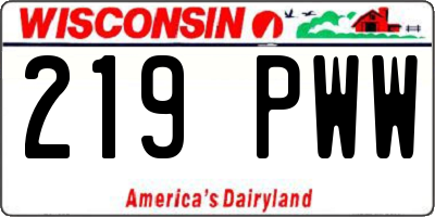 WI license plate 219PWW