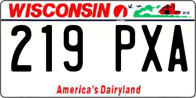 WI license plate 219PXA