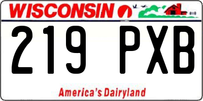 WI license plate 219PXB
